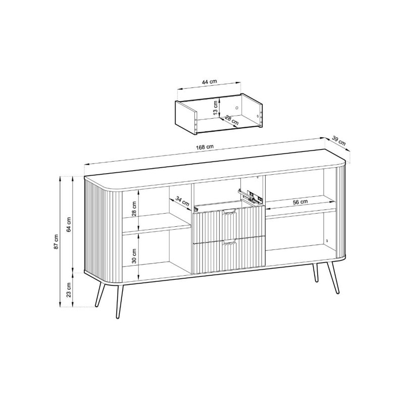 Chaselynn 168cm Sideboard, Black 