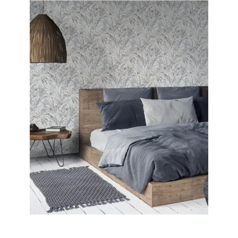 Panneau de papier peint Vallauris, Crème / Bleu / Brun