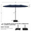 Parasol de marché double face 15 pi avec base robuste-291150059