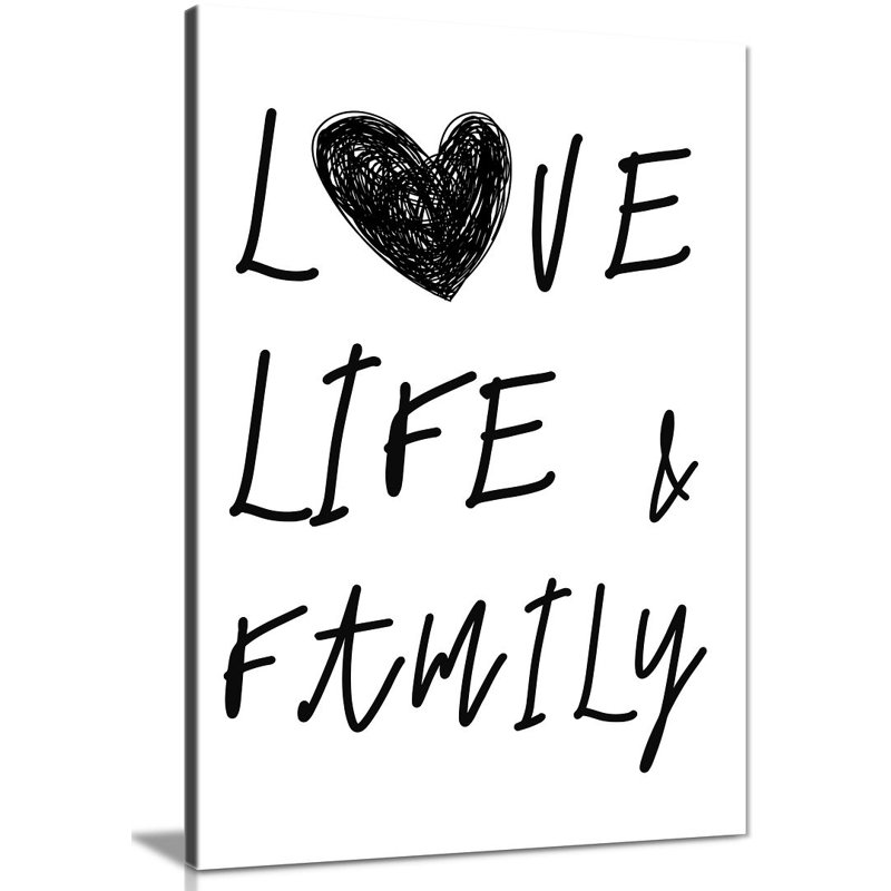 Love Life And Family - Wrapped Canvas Print, 61cm H x 41cm W