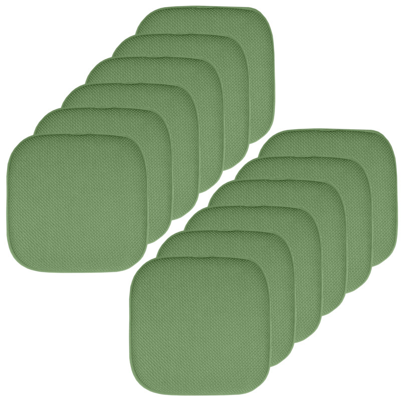 Coussins de chaise antidérapants Honeycomb, Vert, Paquet de 12