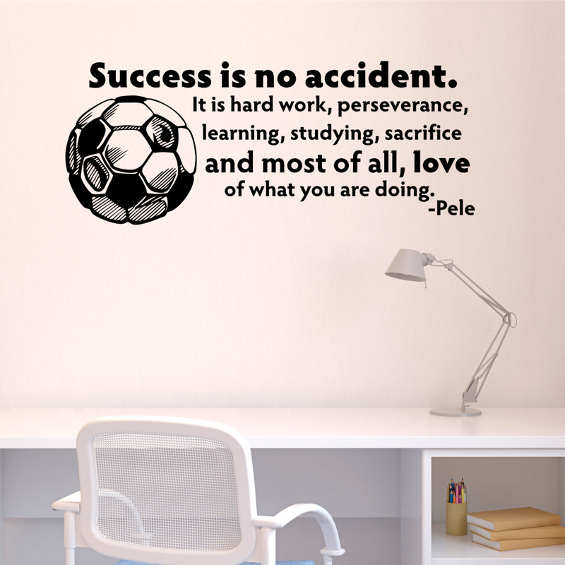 Adhésif décoratif « success is no accident », boule de football