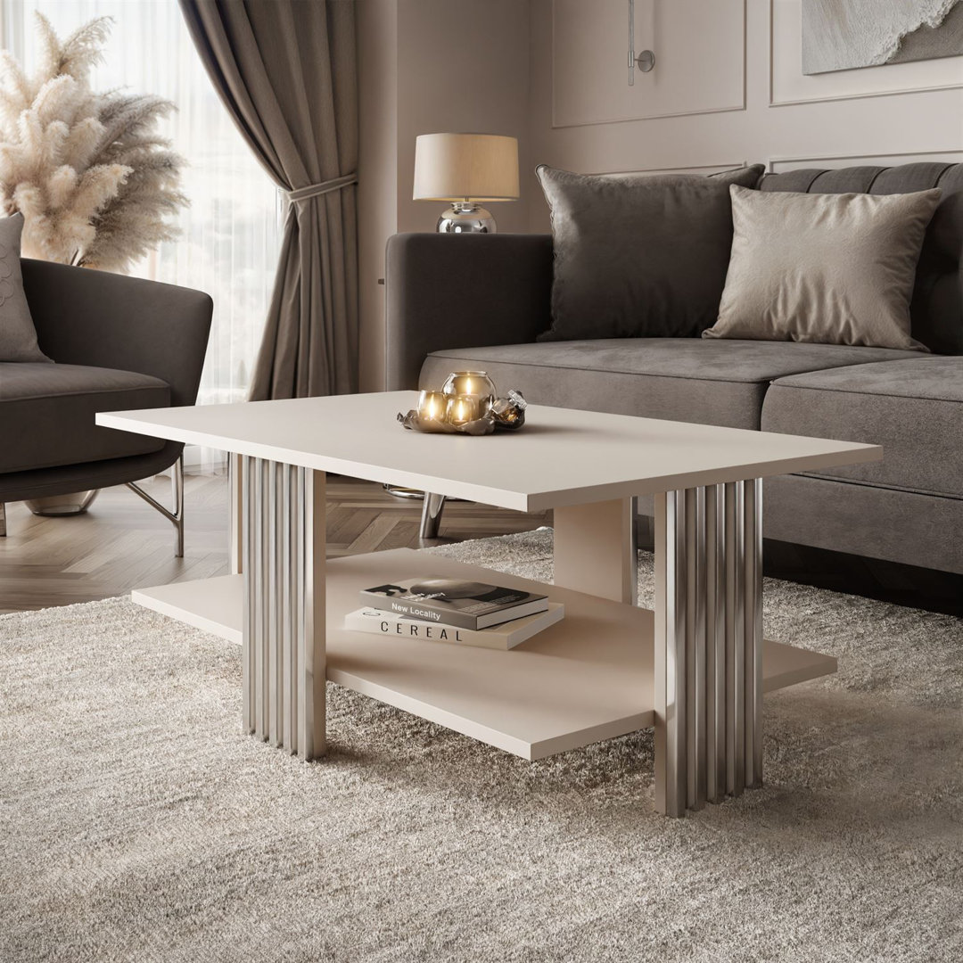 SAPHIRA GOLD coffee table with shelf