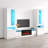 Duke 110.2" Modern Entertainment Center with Electric Fireplace, High Gloss Finish, Media Storage-78687420