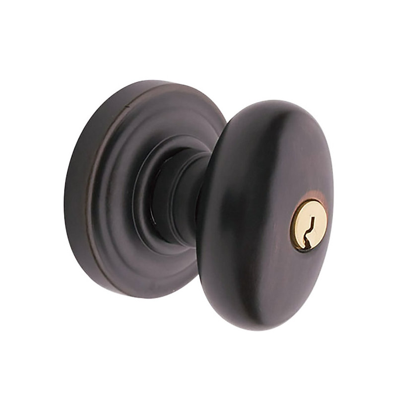 Keyed Egg Knob with Classic Rose, Venetian Bronze