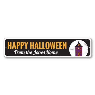 Plaque en aluminium Spooky Haunted House