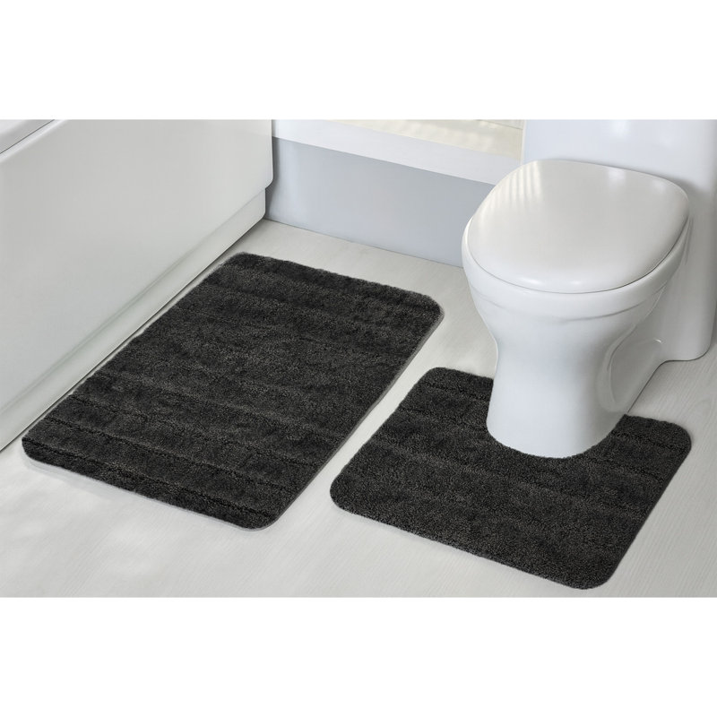 Super Soft Cosy Comforting Lexington Bath Mat Set, Black