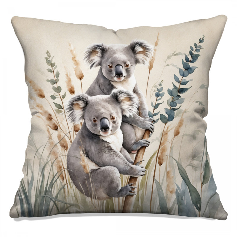 Coussins Koalas On Branch, 20 x 20 pouces