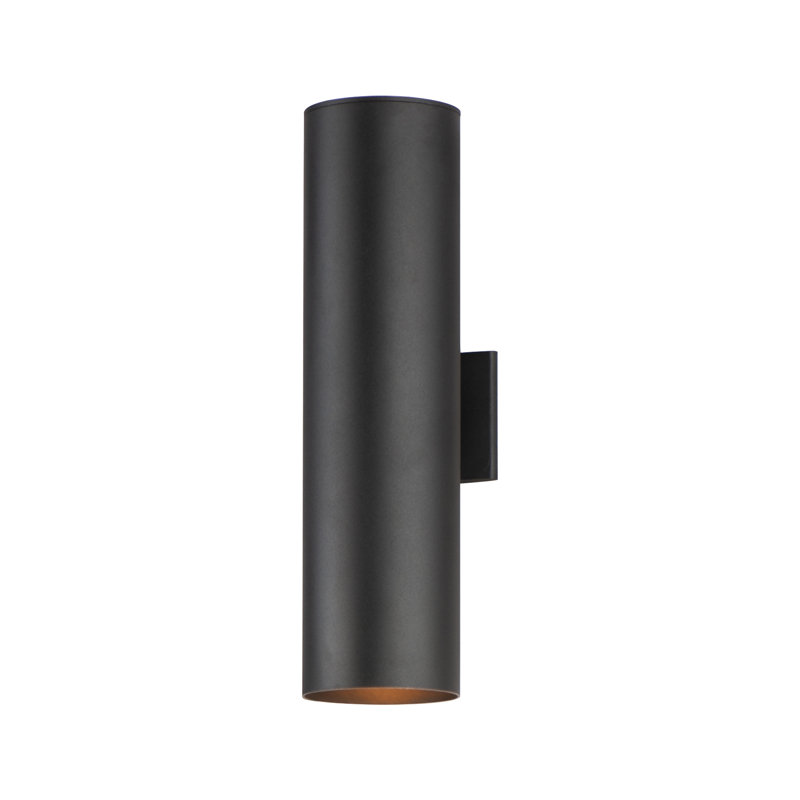 Applique murale d'extérieur en aluminium brossé H 6 po Barbara, H 22 po x l 6 po x P 7,25 po, Noir