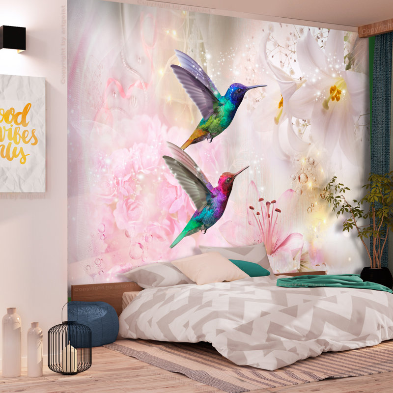 Dymin Textured Matte Peel & Stick Mural, 245 cm x 175 cm, Pink