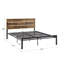 Base de lit plateforme en métal Paloma avec tête de lit en bois, aucun sommier nécessaire-43817454-81391288