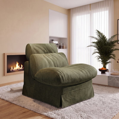Minimalist Accent Chair for Living Room Bedroom Balcony Office Reading Nook, 32.6"L x 35.1"W x 35.1"H