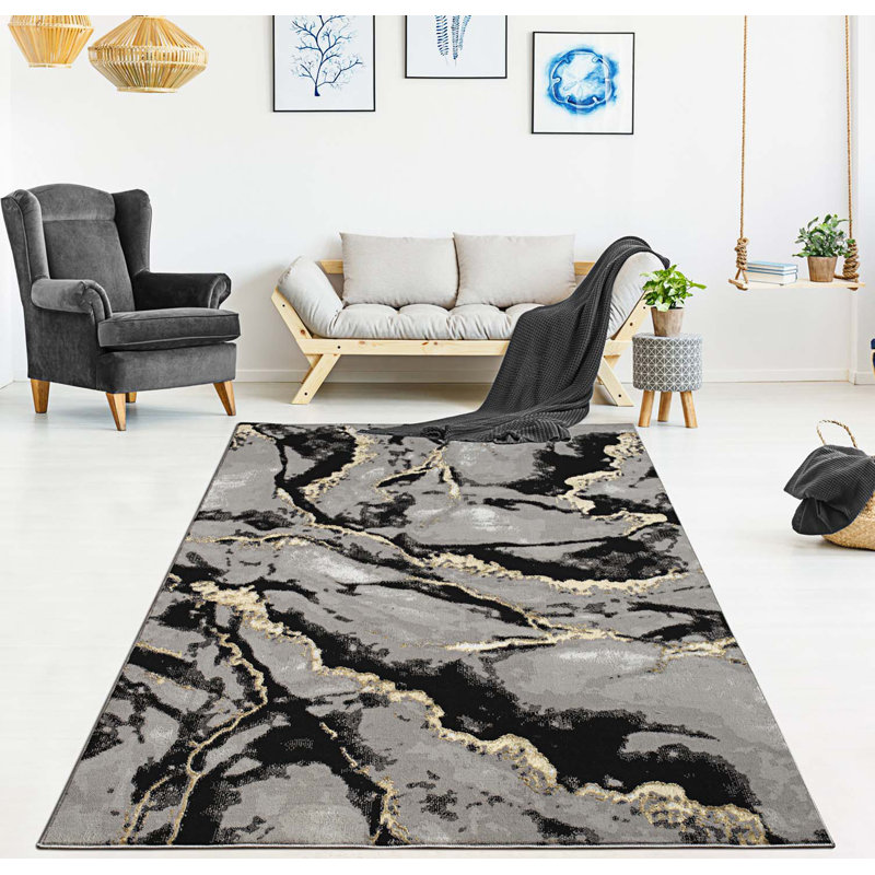Abstract Design Modern Area Rug, Rectangle 2' x 3'