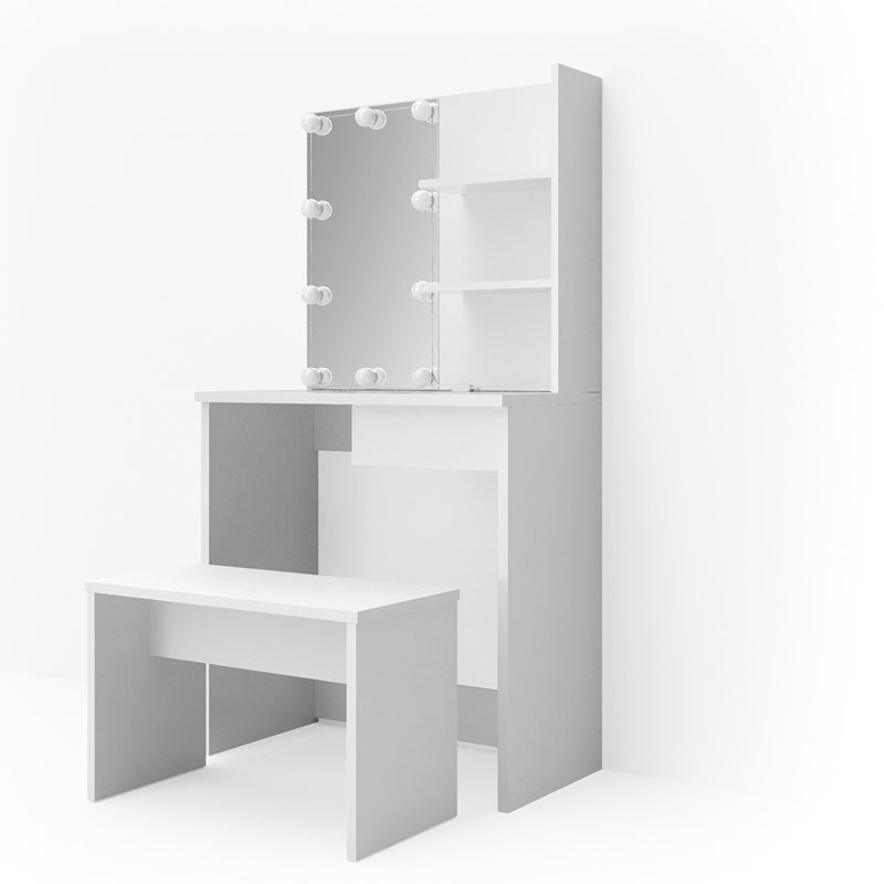 Stuttgart Dressing Table with Mirror, White