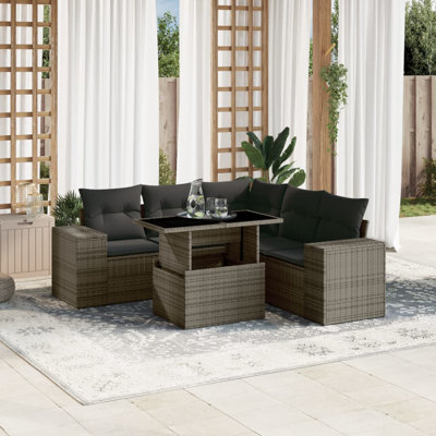 Vidaxl Garden Sofa Set Grey, Dark Grey
