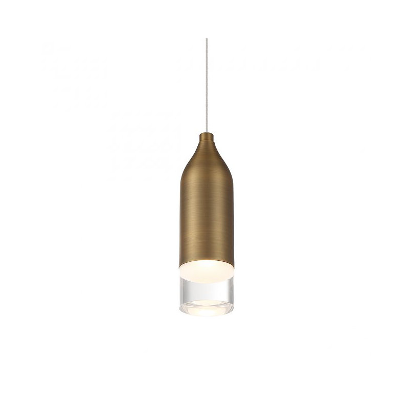 Action 1 - Light LED Pendant, Aged Brass