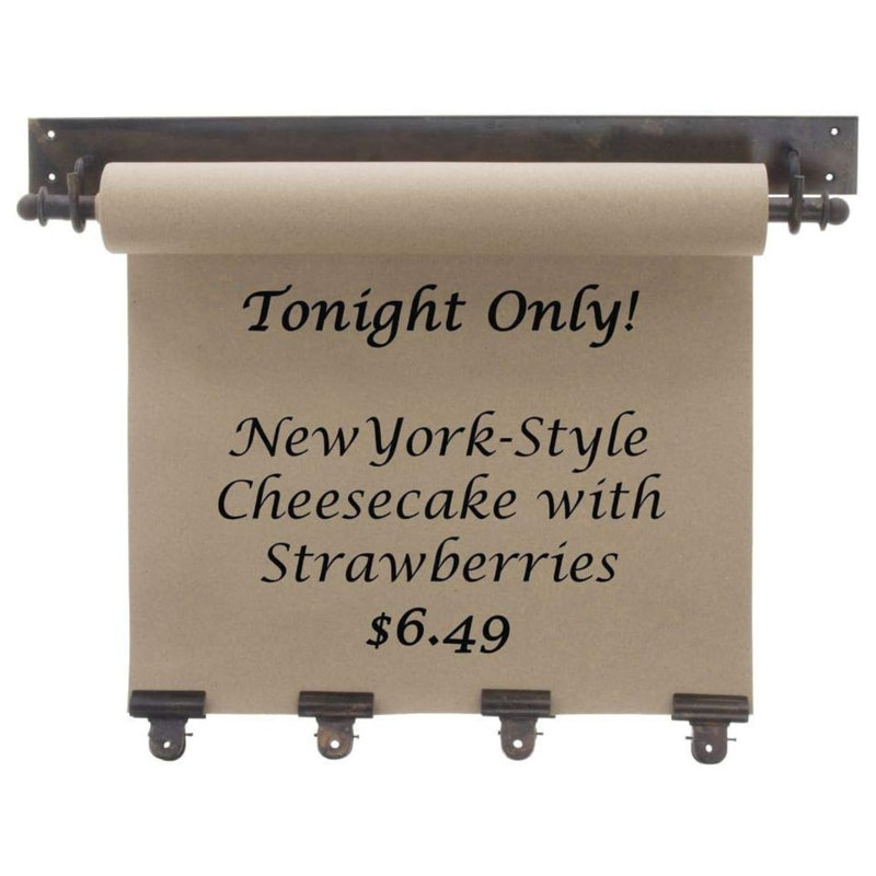 Kalalou Hanging Note Roll 4" H - Metal Frame with 4 Brass Finish Clips