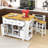Kitchen Island with 2 Matching Bar Stools, Built-in Outlets and Ample Storage-1908676550