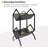 Mobile Vinyl Record Storage Cart With Wheels, 2-Tier LP Organizer With Dividers For Albums, Magazines, Books And Files, Quick Assembly Retro Design