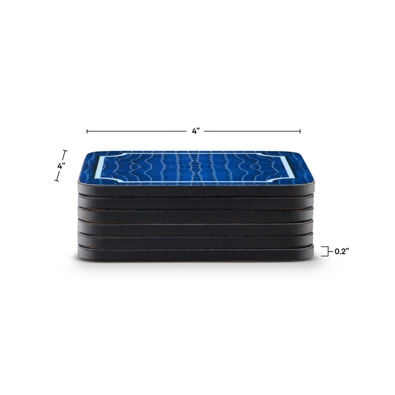 Pimpernel Blue Croc Leather Coasters 4"X 4"