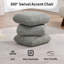 Square Linen Swivel Ottoman Footstool with Stacked Cushion Design for Living Room-582446647