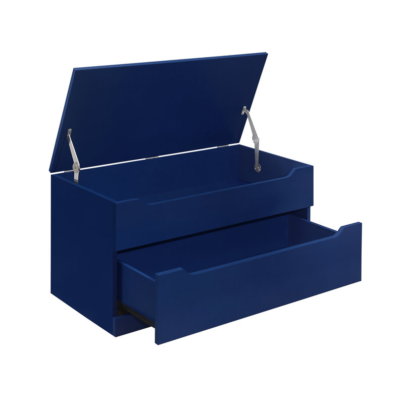 Guebara Storage Bench Box Storage Chest with Drawer for Living Room, Bedroom, Blue