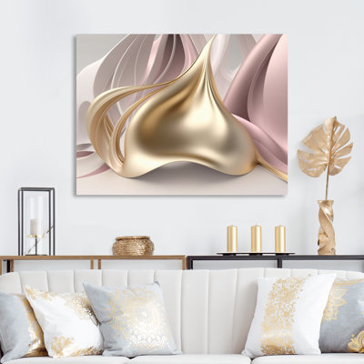 Minimal Liquid Gold And Taupe Waves II " Minimal Liquid Gold And Taupe Waves II "