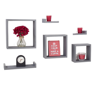 Hudson Shelf Kits, 6 Piece Wall Shelf Pack
