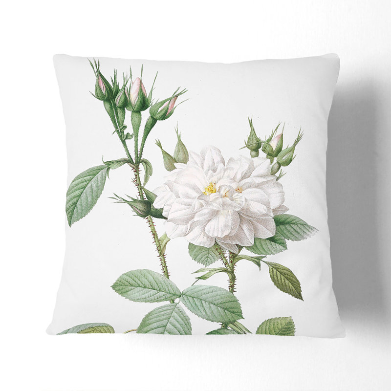 Floral Square Throw Cushion, 55 x 55 cm, Black