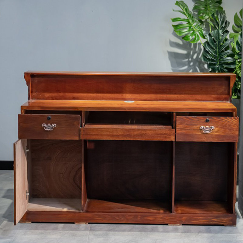 Brown Standard Solid Reception Desk, 39.37" H x 47.24" W x 19.69" D