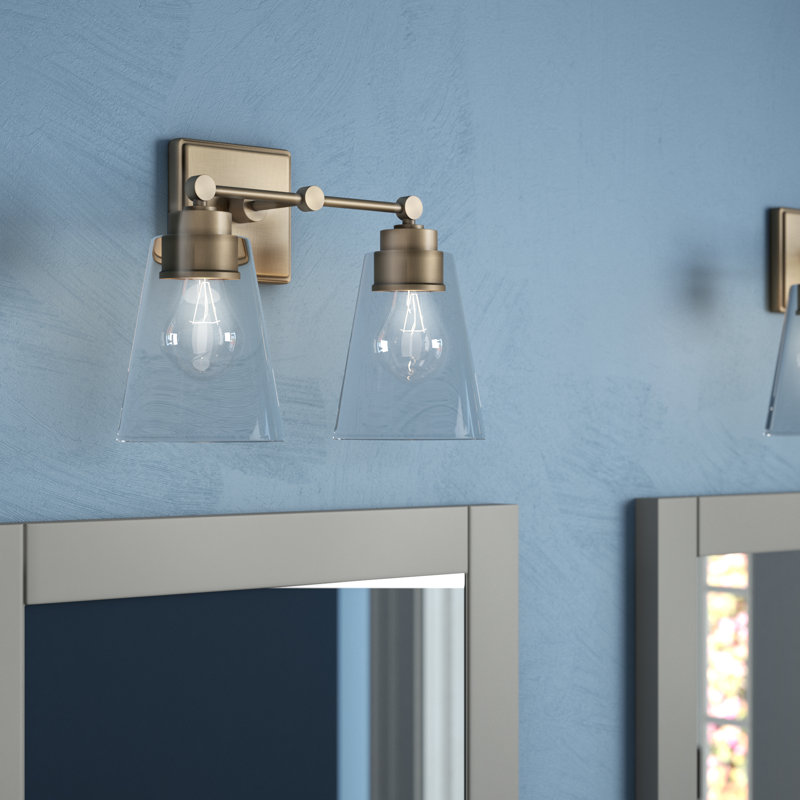 Éclairage pour meuble-lavabo à intensité variable à 2 lumières, Laiton vieilli