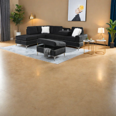 Canapé modulaire moderne en velours avec repose-pieds et pieds en métal pour la maison