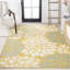 Tapis intérieur / extérieur à motif floral texturé jaune / crème Zinnia-1526971488