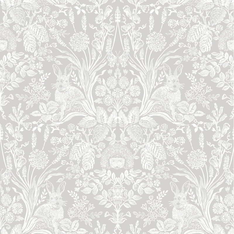 Arsène 33' L x 20.8" W Matte Wallpaper Roll, Grey