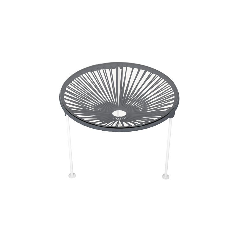 Zicatela Indoor Handmade Coffee Table, Gray, White