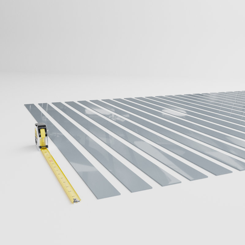 Adjustable Acrylic Slat Wall Panel Kit, Grey, 47" H x 44" W