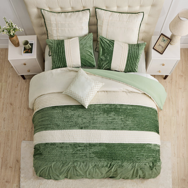Ensemble de courtepointe 3 pièces Wonderful Luxurious, Patchwork vert menthe