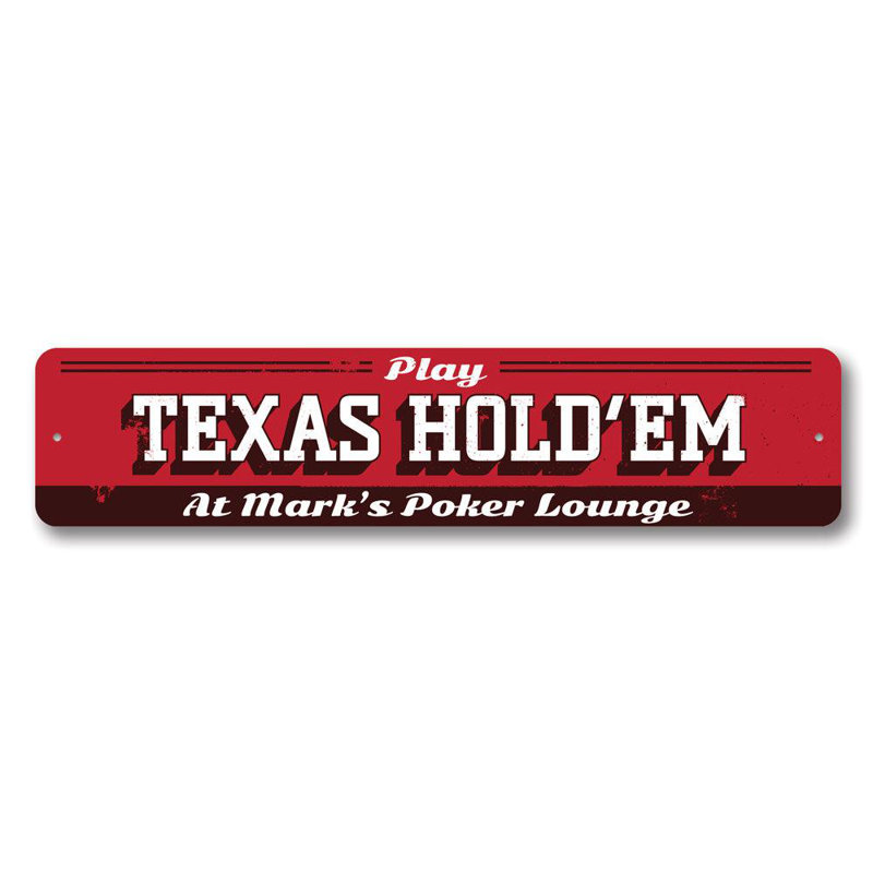 Panneau en aluminium Texas Hold Em, H 6 po x l 24 po x P 0,06 po