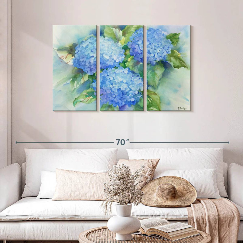 Harnek Sky Blue Hydrangeas, 28" H x 45" W