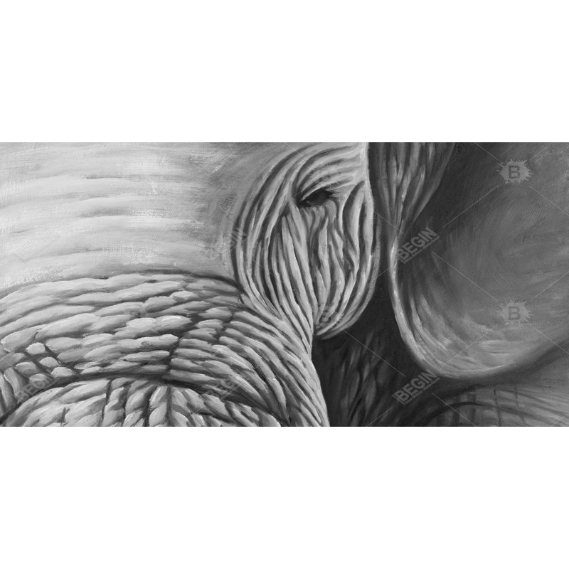 Éléphant, toile grise - Décoration de salon élégante