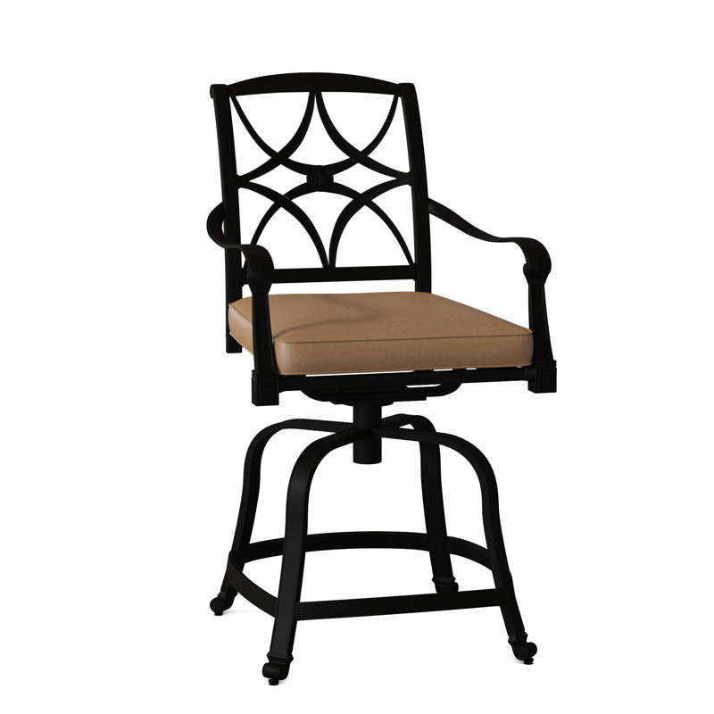 Tabouret de bar avec coussin Wiltshire, Châtaignier brun, 26,5 po, Brisa Lasso patiné