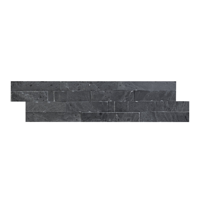 Stonecrest 6 in. x 24 in. Split Face Natural Stone Ledger Panel Wall Tile, Kyoto Noir