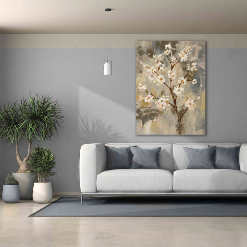 «Neutral Branches II» par Silvia Vassileva, art mural sur toile, H 54 po x l 40 po x P 1,5 po