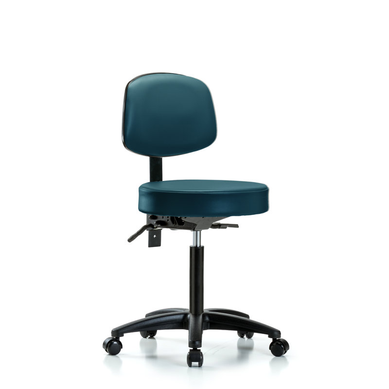 Chaise de travail Kuehne, Bleu marine, Roulettes, Inclinaison comprise
