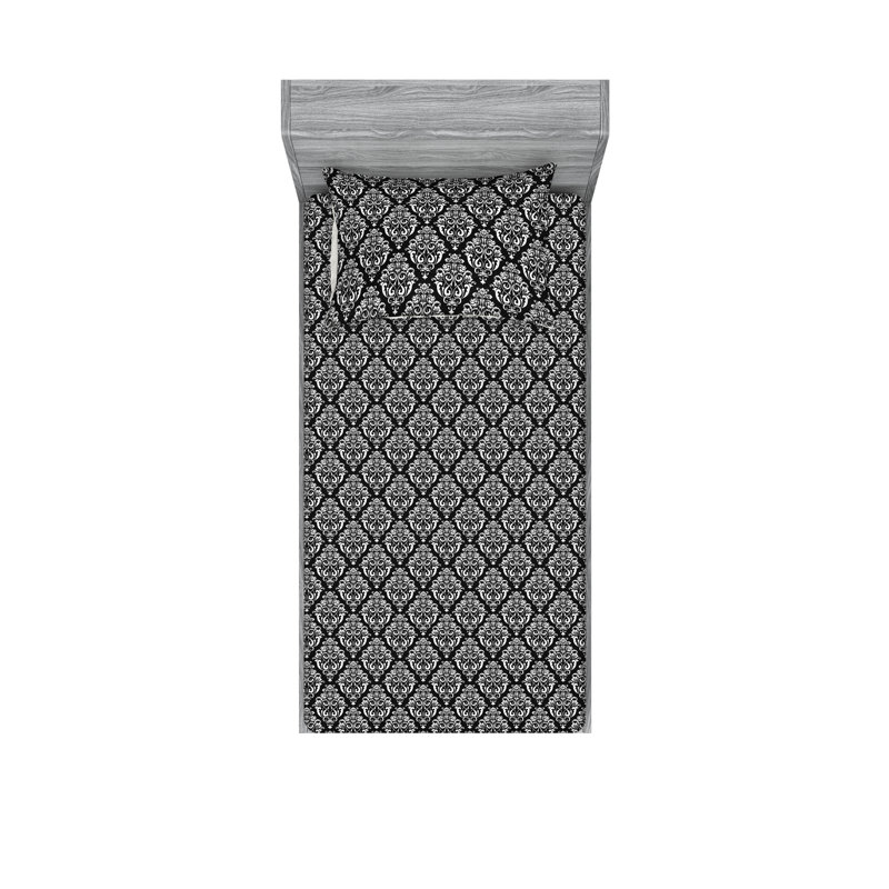 Drap-housse et taie décorative Ambesonne, Ensemble de draps pour lit simple avec 1 taie d'or