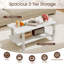 Table basse irrégulière à 2 niveaux avec tablette de rangement ouverte-1783604759