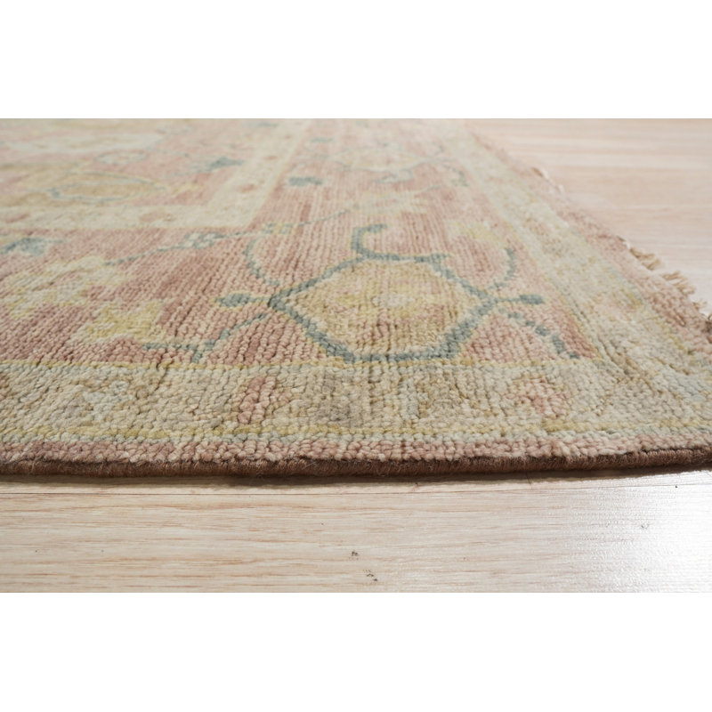 Coral Hand-Knotted Wool Faded Elegance Classic Traditional Modern Contemporary Carpet Rug, 10' x 14'