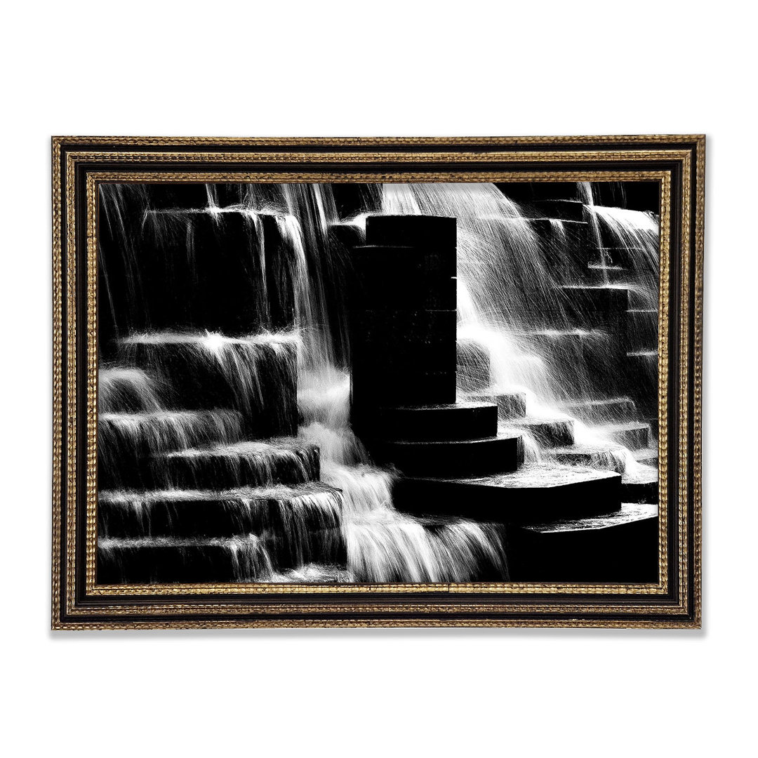 Wasserfall B N W - Druck