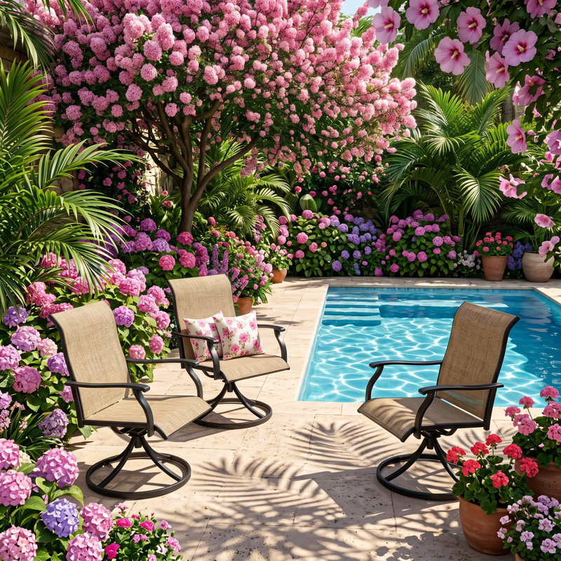 Ensemble de chaises de patio berçantes pivotantes l 29 po x P 23 po x H 39 po Burwell (ensemble de 2)