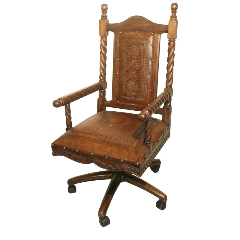 Classico Leather Swivel Task Chair, Rustic
